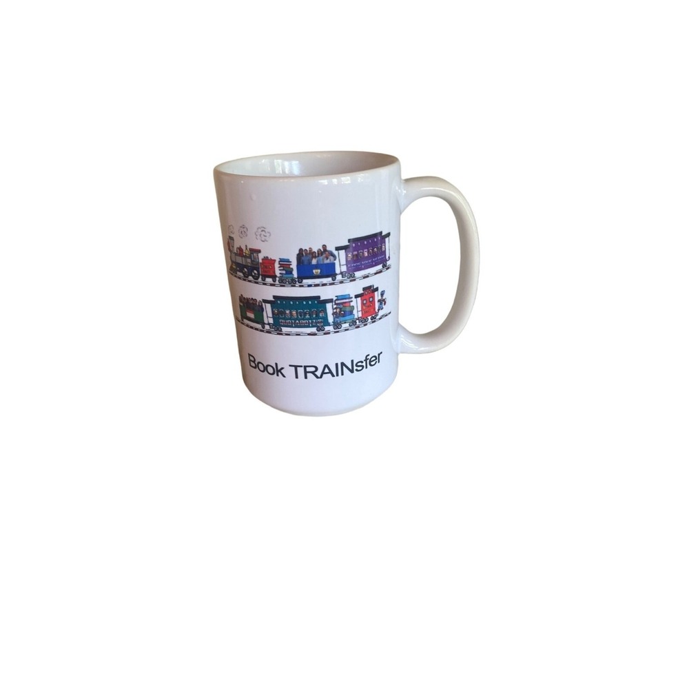 Unbranded Coffee Mug White Book TRAINsfer I Heart BT Train Graphic Novelty Cup